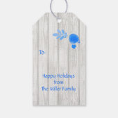 Rustieke Kerstkrans Monogram Cadeaulabel (Achterkant)