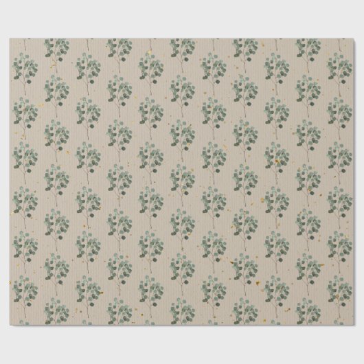  rustieke kerstlaurier cadeaupapier (Vlak)