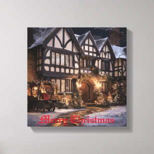 Rustieke Kerstmagie Canvas Afdruk