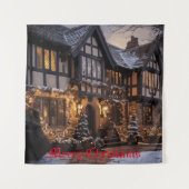 Rustieke Kerstmagie Wandkleed (Voorkant)