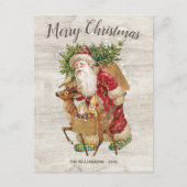  rustieke kerstman aangepaste familie foto briefkaart (Voorkant)