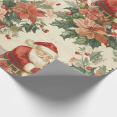 rustieke kerstman cadeaupapier (Hoek)