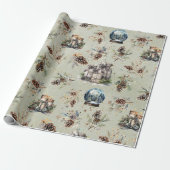 Rustieke Kerstmis Cadeaupapier (Uitgerold)