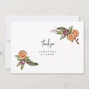 Rustieke Kerstmis Groen Spice Bruiloft Bedankkaart