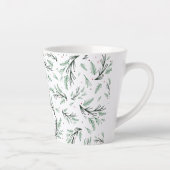 Rustieke Kerstmis Pine Tree Branch Patroon Vakanti Latte Mok (Rechts)