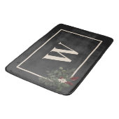 Rustieke Kerstmis Zwart & Cream Monogram Pine Badmat (Gekanteld)