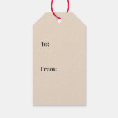 Rustieke Kerstmis Zwart & Cream Monogram Pine Cadeaulabel (Achterkant)