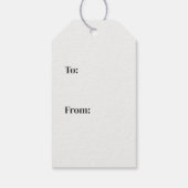 Rustieke Kerstmis Zwart & Wit Monogram Pine Cadeaulabel (Achterkant)