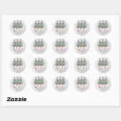 Rustieke kerstnaam ronde sticker (Vel)