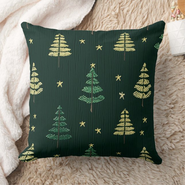 Rustieke kerstpijnbomen kussen (Deken)