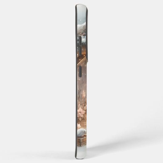 Rustieke kerststal met winterbloemen samsung galaxy hoesje (Rechterkant)