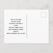 Rustieke Kersttafel met Dennenschaal en Sneeuw Uit Uitnodiging Briefkaart (Achterkant)