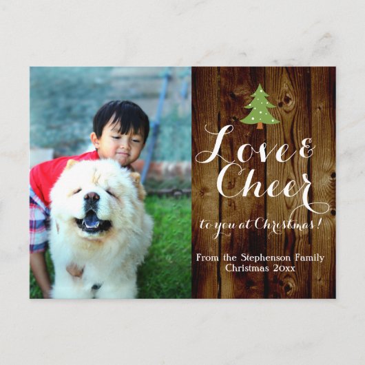 Rustieke kerstvakantie Foto Briefkaart (Voorkant)