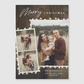 Rustieke kerstverlichting 3 foto collage vakantie (Voorkant)