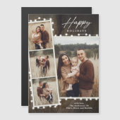 Rustieke kerstverlichting 4 foto collage vakantie (Voorkant / Achterkant)