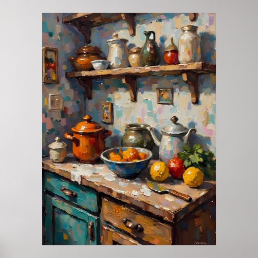 Rustieke keuken stilleven poster (Voorkant)