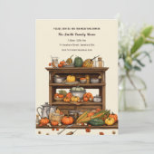 Rustieke keuken Thanksgiving diner uitnodiging (Staand voorkant)