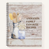 Rustieke Keuken Utensil Bloem Wit Houten Recept Notitieboek (Voorkant)