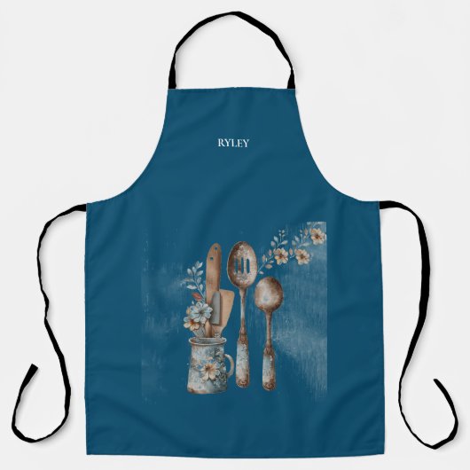 Rustieke keukengerei Modern Monogram Schort (Voorkant)