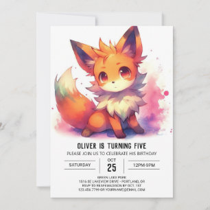 Rustieke Kinder Fox Verjaardag Kaart