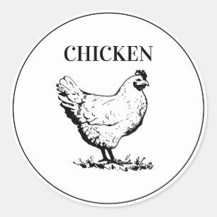 Rustieke kip bruiloft maaltijd keuze ronde sticker