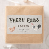 Rustieke kip decoratief script ei karton label (Insitu)