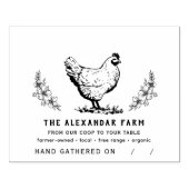 Rustieke kip gepersonaliseerde eierdoos rubberstempel (Afrduk)