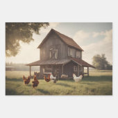 rustieke kip inpakpapier vel (Voorkant 3)