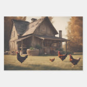 rustieke kip inpakpapier vel (Voorkant)