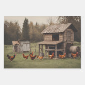 rustieke kip inpakpapier vel (Voorkant)