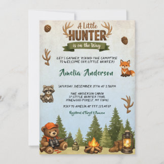 Rustieke Kleine Jager Bos Baby Shower Kaart
