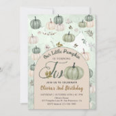 Rustieke kleine pompoen Herfst groen 2e verjaardag Kaart (Voorkant)