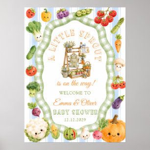 Rustieke Kleine Spruit Jongen Baby Shower Welkom Poster
