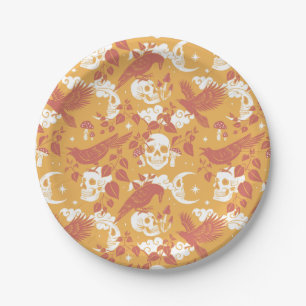 Rustieke Kleur Halloween Patroon Papier Borden Papieren Bordje
