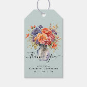 Rustieke kleurrijke Wildflower Mason Jar Dank u Cadeaulabel (Voorkant)