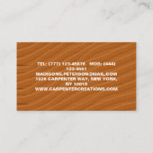 rustieke klusjesman houten timmerwerk constructie visitekaartje (Achterkant)