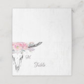 Rustieke Koe Schedel Boho Bloemen Blush Roze Huwel (Buitenkant ongevouwen)