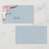 Rustieke Koe schedel Boho Blush Waterverf Bloemen Plaatskaartje (Voorkant / Achterkant)
