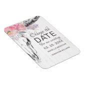 Rustieke Koe Skull Boho Bloemblush Wijzig de datum Magneet (Rechterzijde)