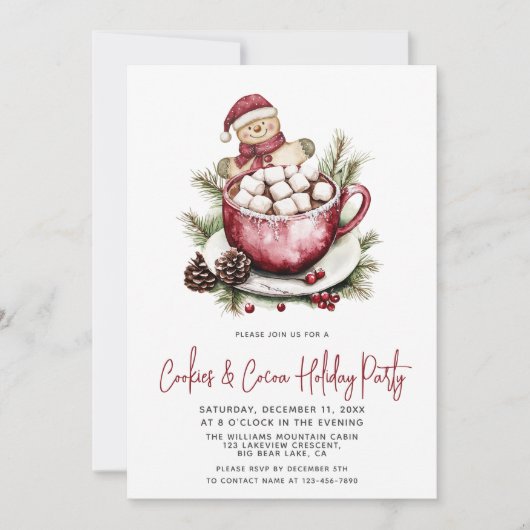 Rustieke koekjes & cacao Schattigee feestelijke va Kaart (Voorkant)