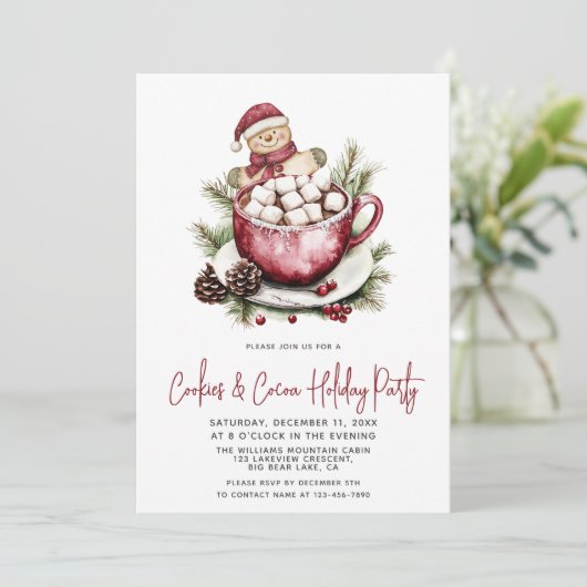 Rustieke koekjes & cacao Schattigee feestelijke va Kaart (Staand voorkant)