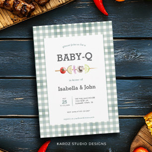 Rustieke koppels Baby Q Barbecue Baby Shower Kaart