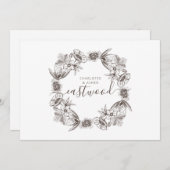 Rustieke koppels bruiloft monogram notitiekaartje (Voorkant / Achterkant)