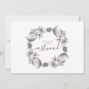 Rustieke koppels bruiloft monogram notitiekaartje