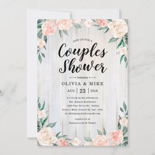 Rustieke koppels Douche Uitnodigingen (Voorkant)