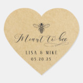 Rustieke Kraft bedoeld om honing bruiloft gunst Hart Sticker (Voorkant)