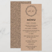 Rustieke Kraft Bloemen Krans Bruiloft Menu (Voorkant / Achterkant)