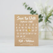 Rustieke Kraft Boho Kalender Save the Date Foto Aankondigingskaart (Staand voorkant)
