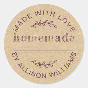 Rustieke Kraft Bourgogne Thuisgebakken Goederen Ronde Sticker