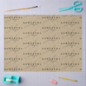 Rustieke Kraft Brown Signature Script Tissuepapier (Craft)